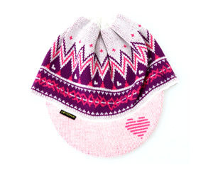 ハートストリングつば付きキャップ カラー：ホワイト